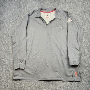 Bulwark FR IQ Series Polo Shirt Mens XLT Gray 1/4 Zip Flame Resistant Workwear